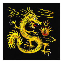 Dragón de oro comunicado personalizado