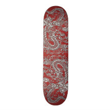 Dragón de plata en textura de cuero roja monopatines personalizados