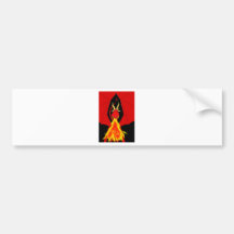 Dragón de respiración del fuego rojo etiqueta de parachoque