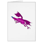 Dragón de vuelo magenta tarjeta