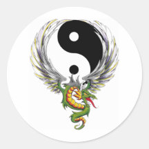 Dragón de Yin Yang Etiqueta