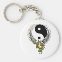 Dragón de Yin Yang Llavero Personalizado