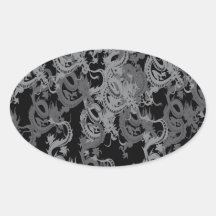 Dragón de Ying Yang del chino Calcomania De Óval