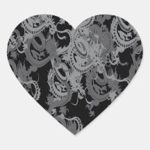 Dragón de Ying Yang del chino Pegatina