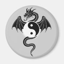 Dragón de Ying-Yang Imanes Para Frigoríficos
