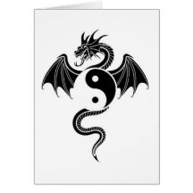 Dragón de Ying-Yang Tarjeton