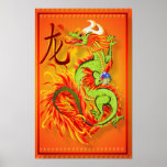 Dragón del Año Nuevo y poster del símbolo