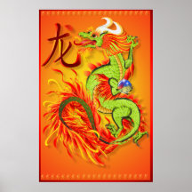 Dragón del Año Nuevo y poster del símbolo