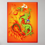 Dragón del Año Nuevo y poster del símbolo