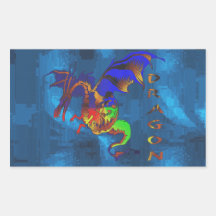 Dragón del arco iris pegatinas  