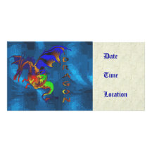 Dragón del arco iris tarjeta fotografica  
