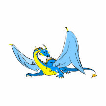 Dragón del azul de la fantasía escultura fotográfica