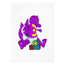 Dragón del bebé con los bloques invitación