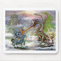 Dragón del caballero n tapete de raton