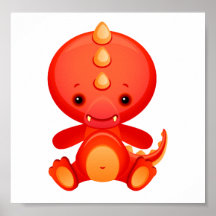 Dragón del chino del bebé poster