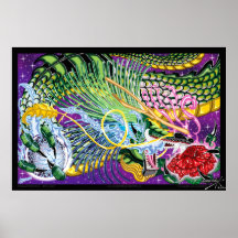 Dragón del color de rosa impresiones