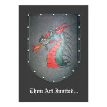 Dragón del escudo del metal comunicados personalizados