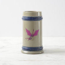 Dragón del fucsia de la fantasía tazas