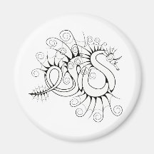 Dragón del mar de Swirly Imanes Para Frigoríficos