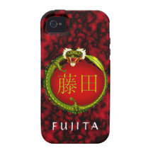 Dragón del monograma de Fujita Vibe iPhone 4 Fundas