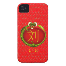 Dragón del monograma de Liu iPhone 4 Case-Mate Cobertura