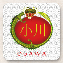 Dragón del monograma de Ogawa Posavasos