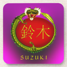 Dragón del monograma de Suzuki Posavasos De Bebidas