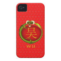 Dragón del monograma de Wu Case-Mate iPhone 4 Protectores