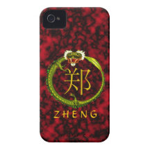 Dragón del monograma de Zheng Case-Mate iPhone 4 Cárcasas
