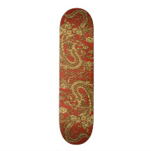 Dragón del oro en textura de cuero coralina profun monopatin personalizado