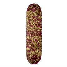 Dragón del oro en textura del cuero de RedWine Monopatín Personalizado