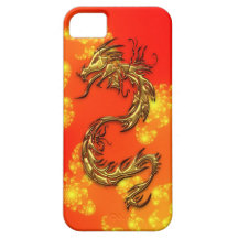 Dragón del oro y caso tribales del iPhone del arte iPhone 5 Carcasas