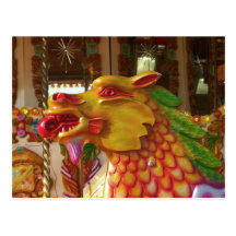Dragón del tiovivo tarjeta postal