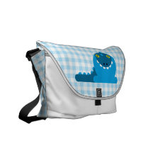 Dragón enojado azul bolsa de mensajeria 