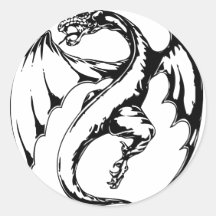 Dragón grande etiqueta