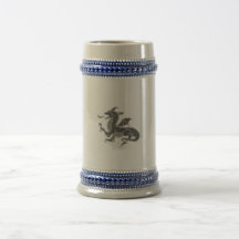 Dragón gris asiático tazas