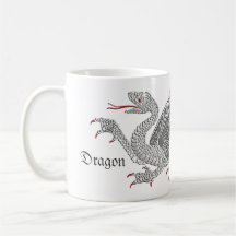 Dragón heráldico (plata) - asalte #1 tazas