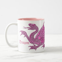 Dragón heráldico (rosa) - asalte #2 taza de café