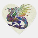 Dragón Jeweled Calcomanías Corazones