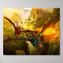 dragón-jinete-por-Andreas-adamek Posters