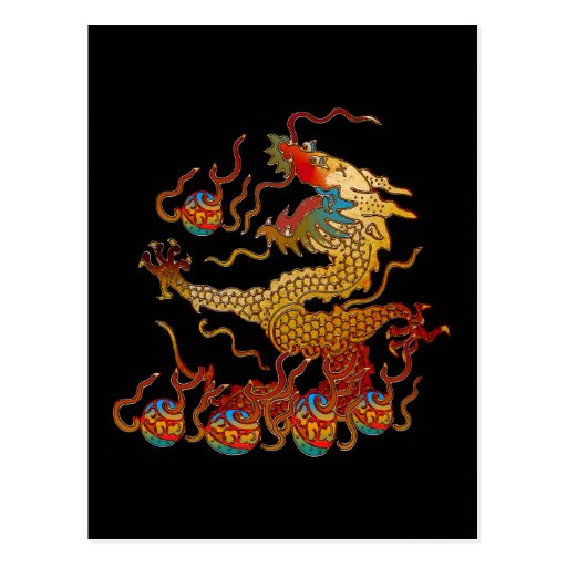 Dragón juguetón postal