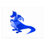 Dragón lindo de la fantasía azul postal