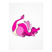 Dragón lindo del bebé en pañal invitaciones personalizada