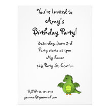 Dragón lindo del bebé invitaciones personales 