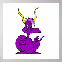 Dragón lindo púrpura posters