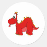 Dragón lindo rojo etiquetas  