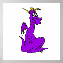 Dragón lindo verde lindo poster