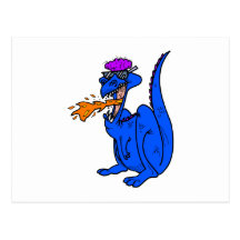 Dragón llameante del tipo fresco tarjeta postal