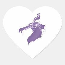Dragón malo .png purpúreo claro calcomania de corazon personalizadas