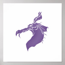 Dragón malo .png purpúreo claro poster